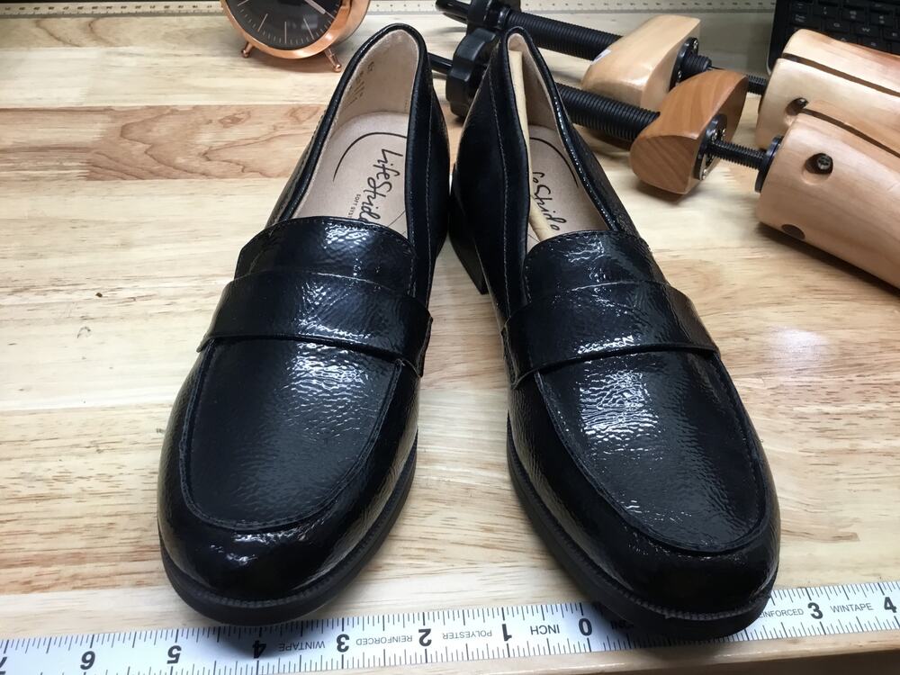 LifeStride Sonoma 2 Loafers Women's 7.5 Black Patent Leather Slip-On Comfort